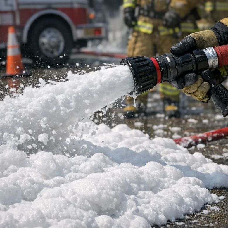 تصویری از فوم آتش نشانی