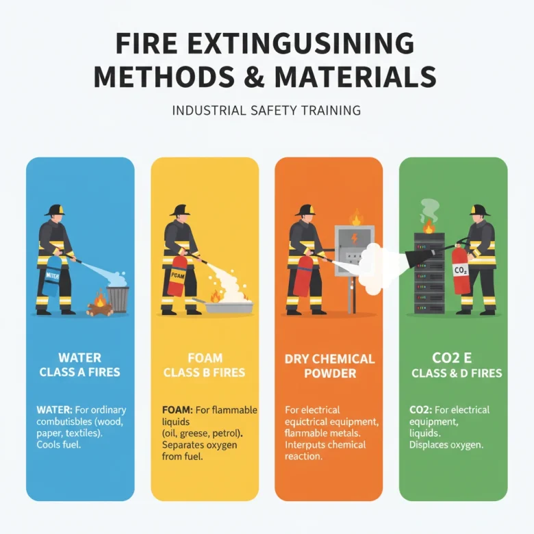 تصویری از مواد خاموش کننده حریق