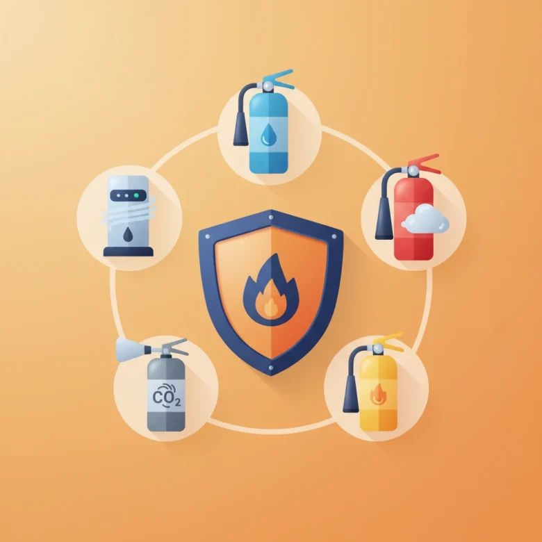 تصویری از انواع مواد خاموش کننده حریق
